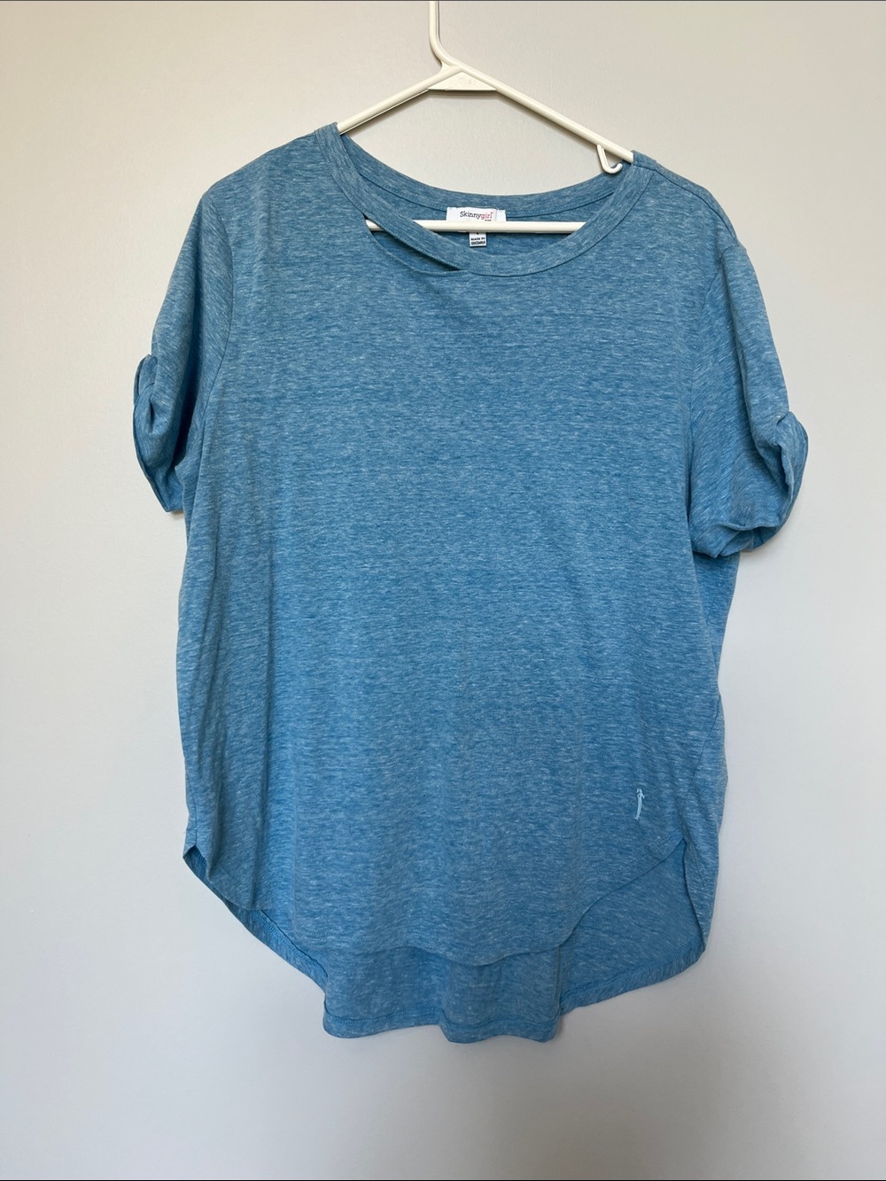 Skinnygirl Heathered Blue Short-Sleeve Tee
